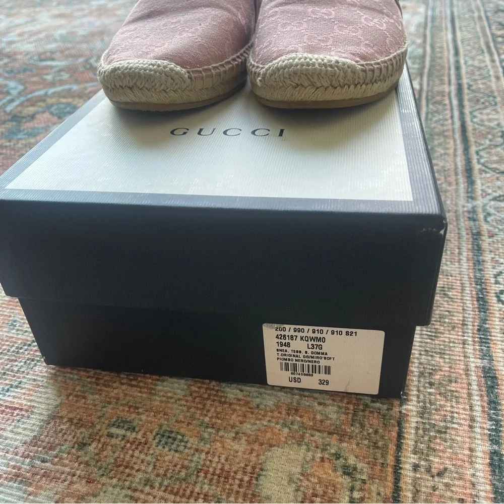 Gucci Pink‎ GG Logo Canvas Espadrilles